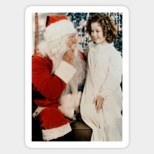 Shirley Temple and Santa Sticker